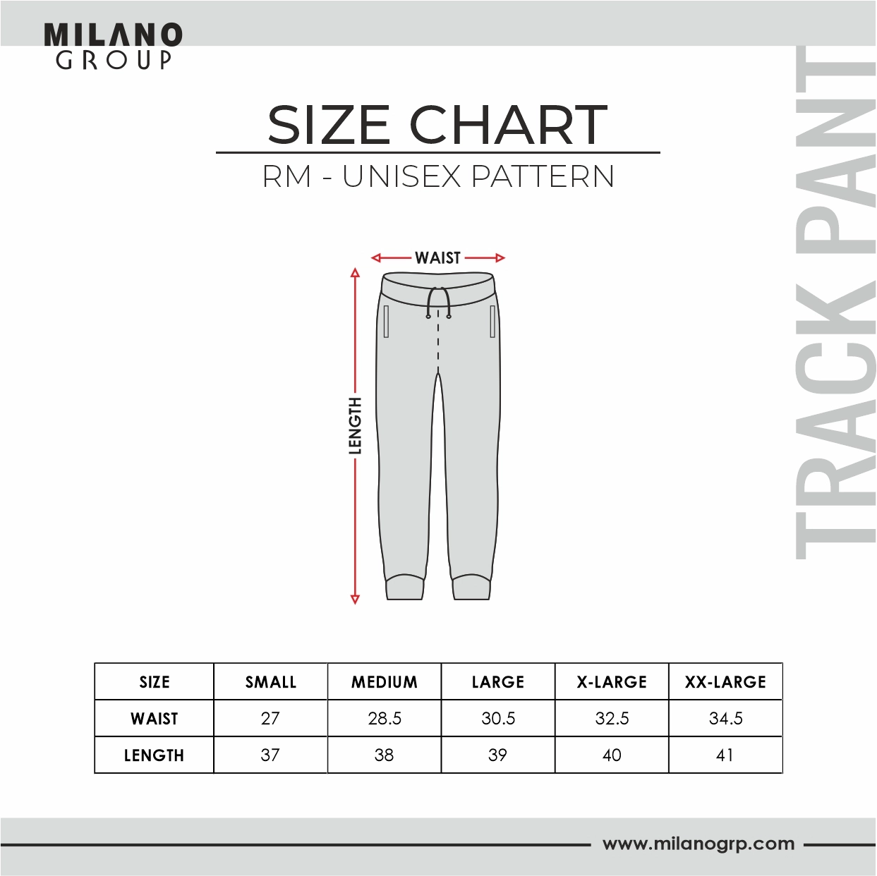 size guide track pant
