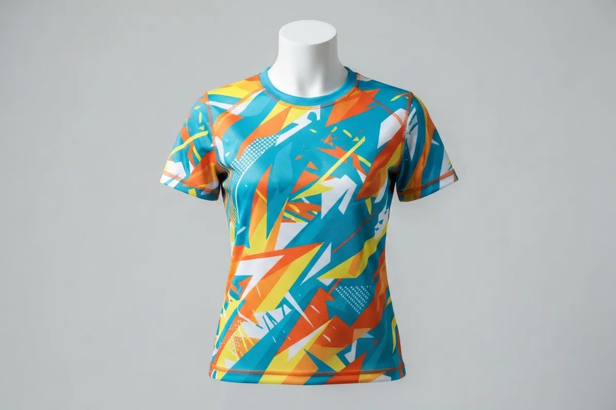 All-over sublimation printed polyester sports shirt in bright team colours